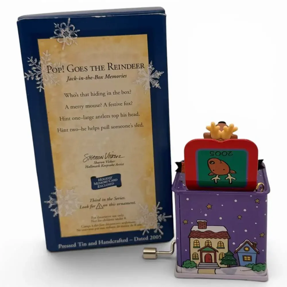 Hallmark Keepsake Ornament Pop! Goes the Reindeer Jack-in-the-Box Memories 2005